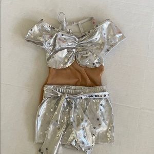 A Wish Come True 2piece silver dance costume 8/10